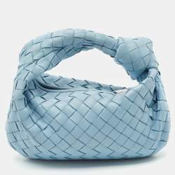 Bottega Veneta Light Blue Leather Mini BV Jodie Hobo
