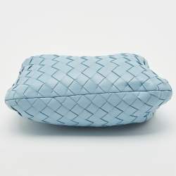 Bottega Veneta Light Blue Leather Mini BV Jodie Hobo
