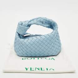 Bottega Veneta Light Blue Leather Mini BV Jodie Hobo