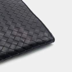 Bottega Veneta Black Leather Mesh Clutch