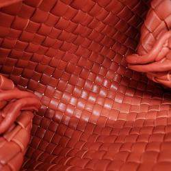 Pre Owned Bottega Veneta Red Leather tote and shoulder bag