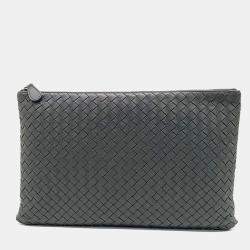Bottega Veneta Green Leather mesh clutch