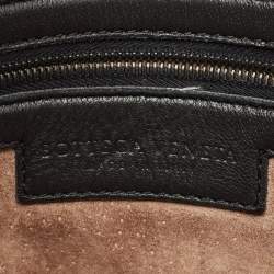 Pre Owned Bottega Veneta Black Intrecciato Leather Nodini Shoulder Bag