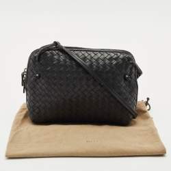 Pre Owned Bottega Veneta Black Intrecciato Leather Nodini Shoulder Bag