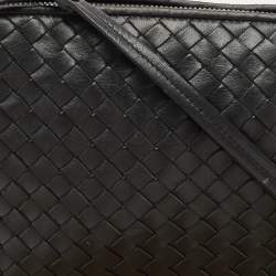 Pre Owned Bottega Veneta Black Intrecciato Leather Nodini Shoulder Bag