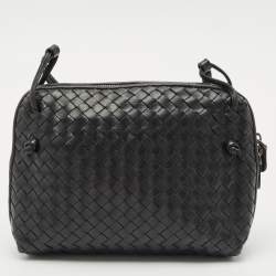 Pre Owned Bottega Veneta Black Intrecciato Leather Nodini Shoulder Bag