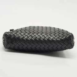 Pre Owned Bottega Veneta Black Intrecciato Leather Nodini Shoulder Bag