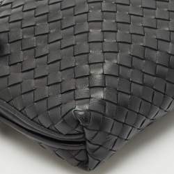 Pre Owned Bottega Veneta Black Intrecciato Leather Nodini Shoulder Bag