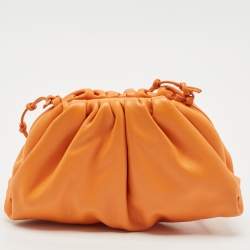 Bottega Veneta Orange Leather Mini The Pouch Bag