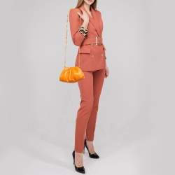 Bottega Veneta Orange Leather Mini The Pouch Bag