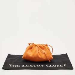 Bottega Veneta Orange Leather Mini The Pouch Bag
