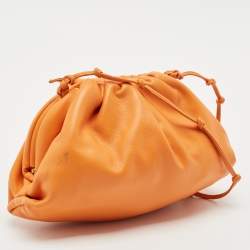 Bottega Veneta Orange Leather Mini The Pouch Bag
