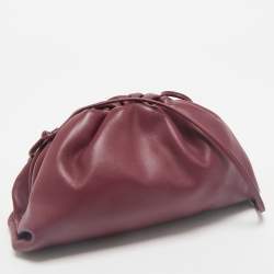 Bottega Veneta Burgundy Bordeaux Leather Mini The Pouch Bag