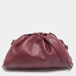 Bottega Veneta Burgundy Bordeaux Leather Mini The Pouch Bag