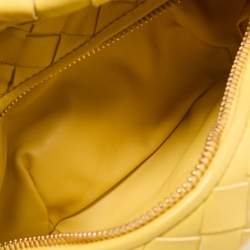 Pre Owned Bottega Veneta Yellow Intrecciato Leather Mini Jodie Hobo