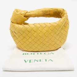 Pre Owned Bottega Veneta Yellow Intrecciato Leather Mini Jodie Hobo