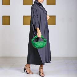 Bottega Veneta Green Intrecciato Print Fabric Mini BV Jodie Hobo