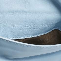Bottega Veneta Light Blue Intrecciato Leather Chain Crossbody Bag