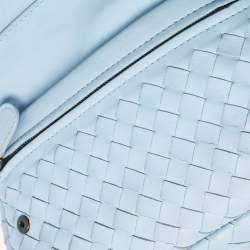 Bottega Veneta Light Blue Intrecciato Leather Chain Crossbody Bag