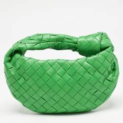 Bottega Veneta Green Intrecciato Leather Mini Jodie Hobo