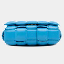 Bottega Veneta Blue Nappa Intrecciato Padded Chain Cassette Satchel