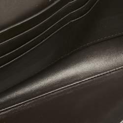 Bottega Veneta Dark Brown Intrecciato Leather Andiamo Long Clutch