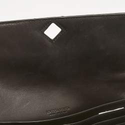 Bottega Veneta Dark Brown Intrecciato Leather Andiamo Long Clutch