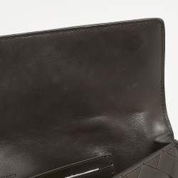 Bottega Veneta Dark Brown Intrecciato Leather Andiamo Long Clutch