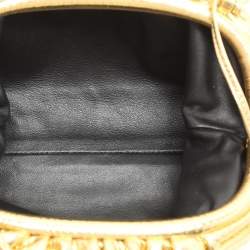 Bottega Veneta Metallic Gold Bark Leather Mini The Pouch Bag
