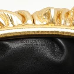 Bottega Veneta Metallic Gold Bark Leather Mini The Pouch Bag