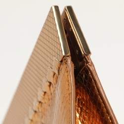 Bottega Veneta Gold Metalic Leather Frame Clutch