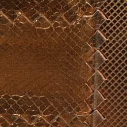 Bottega Veneta Gold Metalic Leather Frame Clutch