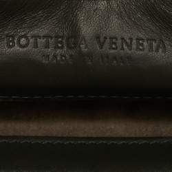 Bottega Veneta Grey Intrecciato Leather Flap Crossbody Bag