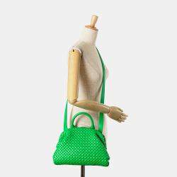 Bottega Veneta Green Small Nappa Intrecciato Top Handle Satchel