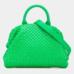 Bottega Veneta Green Small Nappa Intrecciato Top Handle Satchel