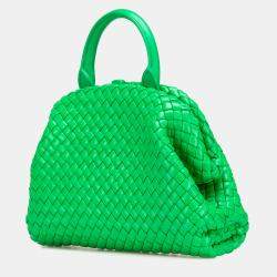 Bottega Veneta Green Small Nappa Intrecciato Top Handle Satchel