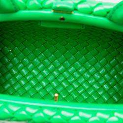 Bottega Veneta Green Small Nappa Intrecciato Top Handle Satchel