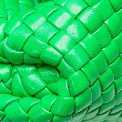Bottega Veneta Green Small Nappa Intrecciato Top Handle Satchel