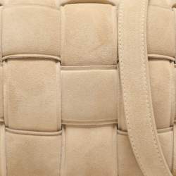 Bottega Veneta Beige Padded Suede Cassette Shoulder Bag