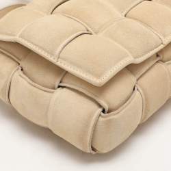 Bottega Veneta Beige Padded Suede Cassette Shoulder Bag