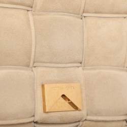 Bottega Veneta Beige Padded Suede Cassette Shoulder Bag