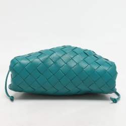 Bottega Veneta Green Intrecciato Leather Mini The Pouch 