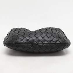 Pre Owned Bottega Veneta Black Intrecciato Leather Mini Jodie Hobo