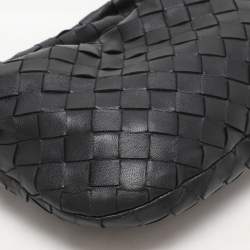 Pre Owned Bottega Veneta Black Intrecciato Leather Mini Jodie Hobo