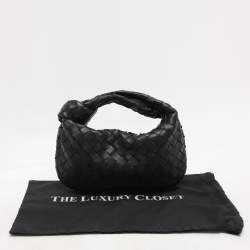 Pre Owned Bottega Veneta Black Intrecciato Leather Mini Jodie Hobo