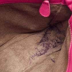 Pre Owned Bottega Veneta Fuchsia Intrecciato Leather Flap Crossbody Bag