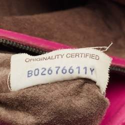 Pre Owned Bottega Veneta Fuchsia Intrecciato Leather Flap Crossbody Bag