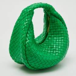 Bottega Veneta Green Intrecciato Leather Mini Padded Jodie Hobo