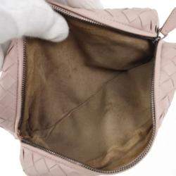 Pre Owned Bottega Veneta Pink Intrecciato Crossbody Bag