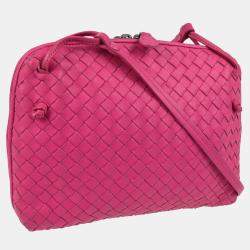 Bottega Veneta Pink Intrecciato Crossbody Bag